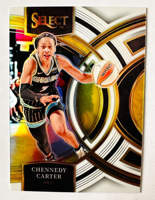 2024 Panini Select Chennedy Carter WHITE Prizm Card Premier #/99 Sky WNBA!