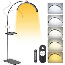 LIONVISON Half Moon Lash Light: 6500K LED Lamp Ring Light with Tray - 360°