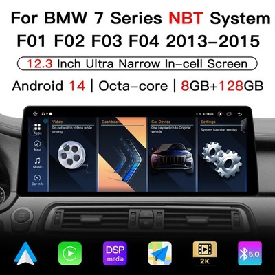New For BMW 7 Series F01 F02 NBT 12.3''Wireless CarPlay Android Radio Touchscreen