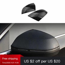 New! ABS Carbon Fiber Rear View Side Door Mirror Cover 2PCS Fit For Audi Q7 2016