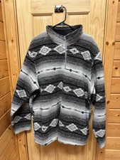 Vintage Wrangler Mens 1/4 Zip Aztec Fleece Pullover