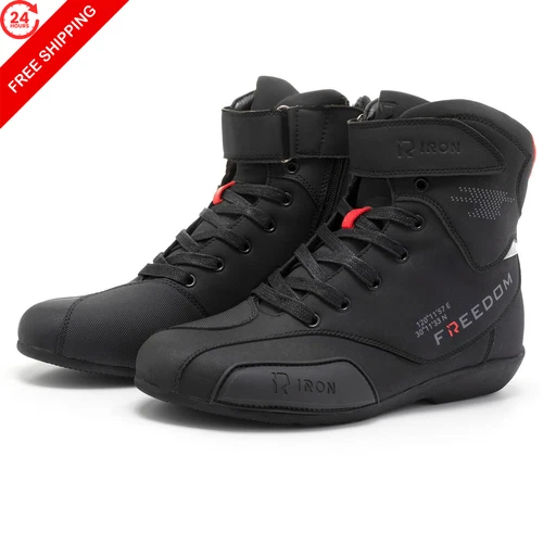 RIDEIRON Motorcycle Shoes for Men CE Certified (EN 13634) 11, Black - product listing photo