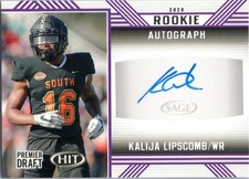 2020 SAGE HIT #A6 Kalija Lipscomb Rookie Autographs Purple Auto