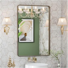 Versatile 24"x32" Wall Mounted Bronze Mirror - Hang Horizontally or Vertically