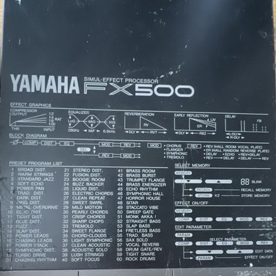 Yamaha FX500 Multi-Effects Processor Rack-Mountable Chorus Flanger