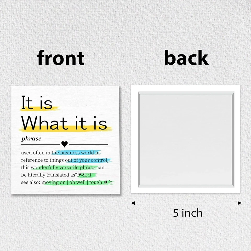 Funny Office Desk Decorations, It Is What It Is Wooden Plaque Sign Box For Desk - Image 4 of 4