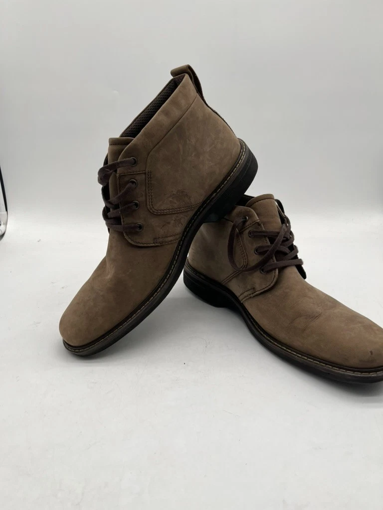 ECCO MENS BROWN waterproof Leather Suede CHUKKA BOOTS SIZE 11/11.5