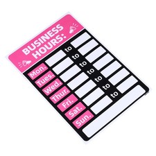 Business Hour Sign, PVC Car Sticker Operation Time Sticker Door Decor, Pink