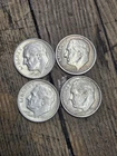 Lot of 4 Silver (90%) Roosevelt Dimes