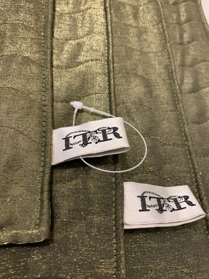 Holiday Christmas Placemats Green Gold Regency  Holiday Party 13"x 19" Set 4 FTR - Image 2 of 4