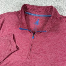 johnnie-O Quarter Zip Pullover Mens XL Red Striped Performance Golf Sweater