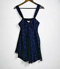 Vtg Victoria's Secret Gold Label Black Purple Slip Nightie XS