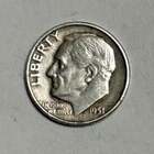 1951-P Roosevelt Dime Silver  Ungraded (VF+) Circulated Uncertified Nice Coin