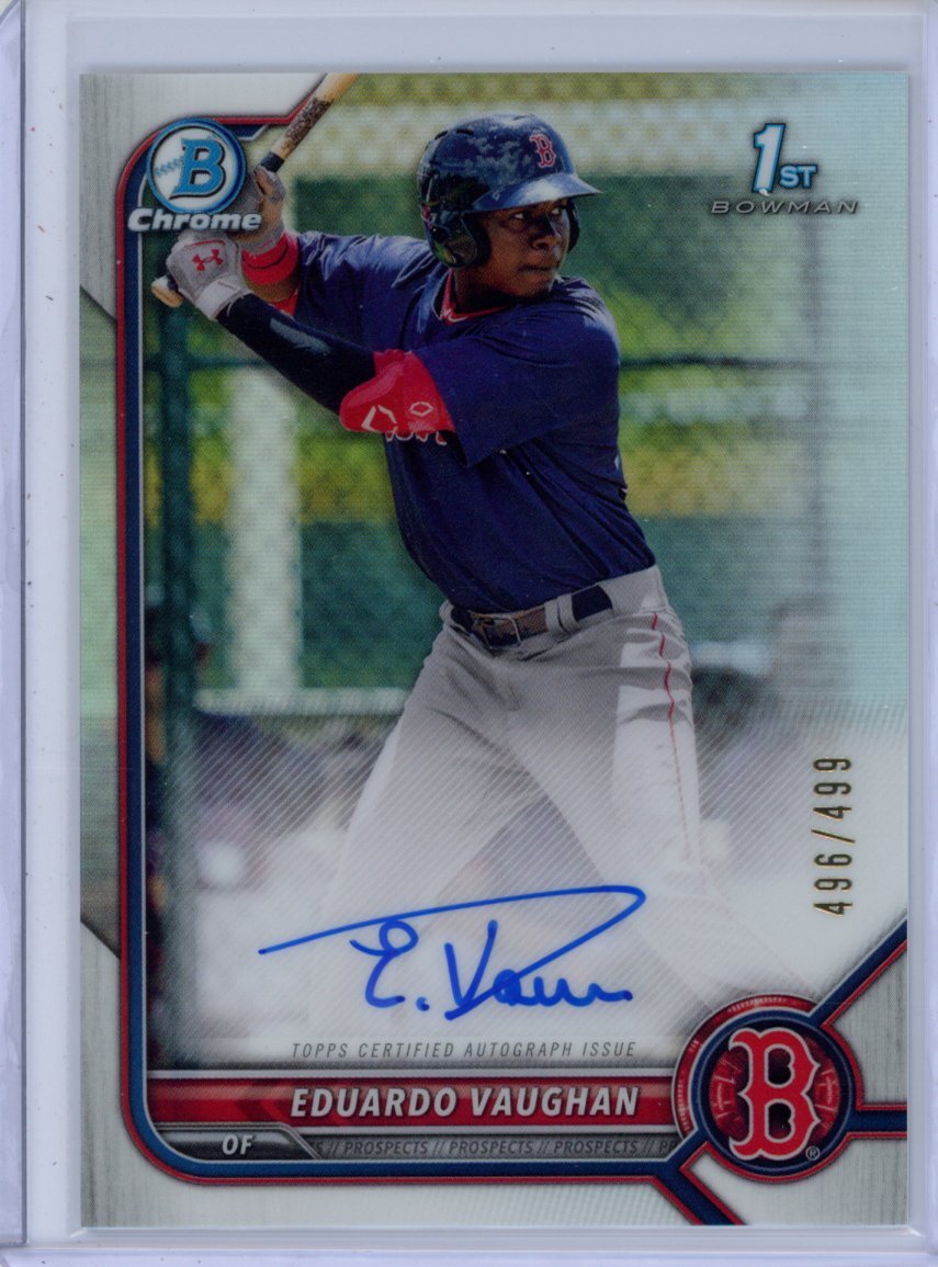 2022 Bowman Chrome #CPA-EV Eduardo Vaughan Refractor Auto /499