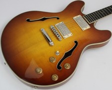 Eastman T186mx Semi-hollowbody Electric Guitar, Goldburst, Bare Knuckle Pups
