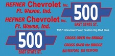  500 Bill Rexford 1957 Chevrolet 1/32nd Scale Slot Car Decals