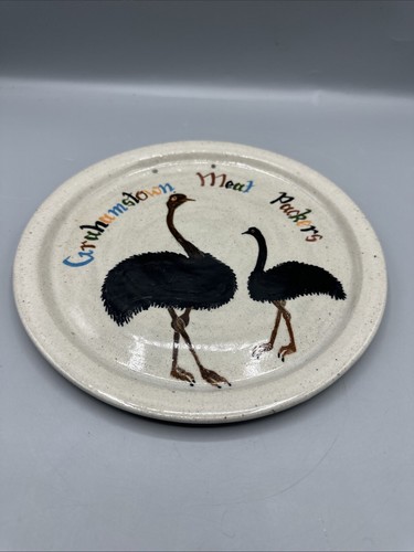 Handmade Grahamstown Meat Packers South Africa Ostrich Souvenir Ceramic Plate