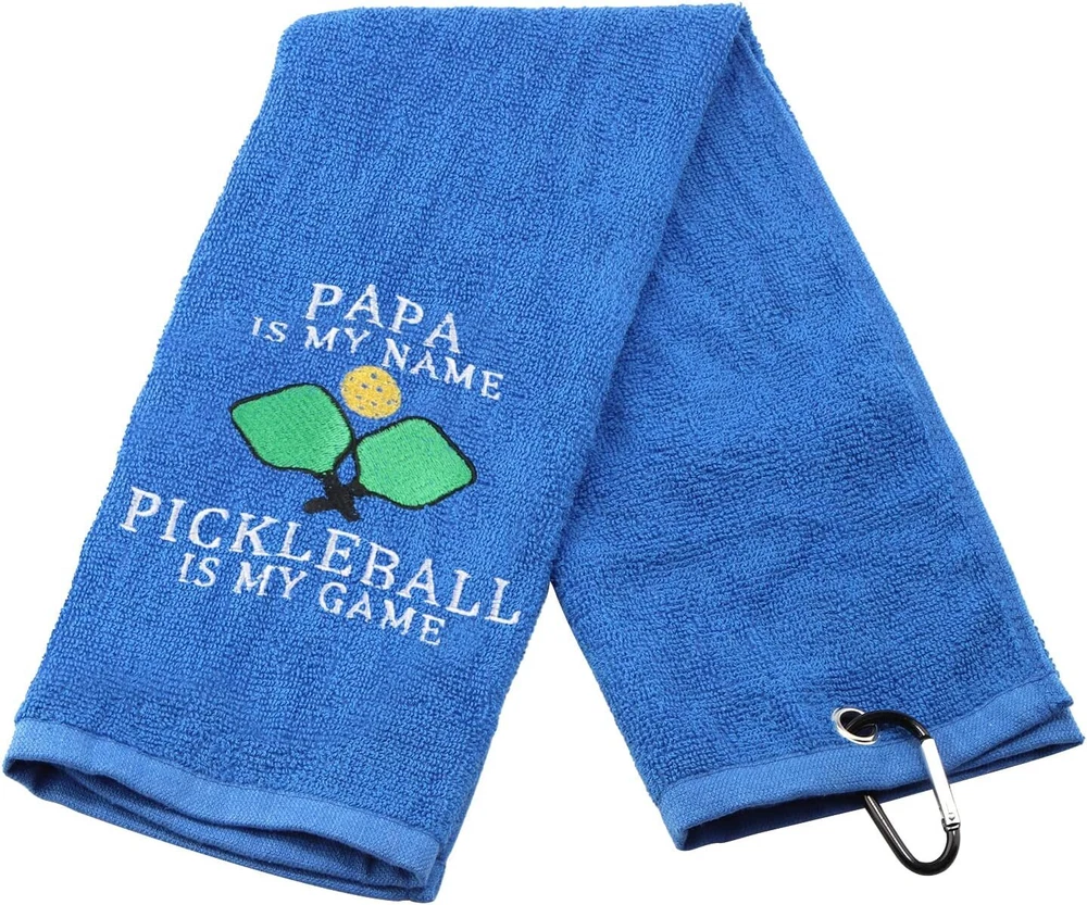 Pickleball Lover Towel Papa Is My Name Small, is T