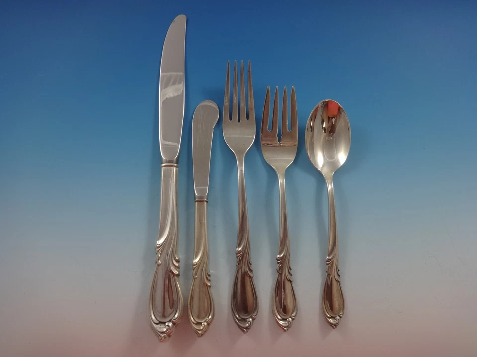 Rhapsody by International Sterling Silver Flatware Service For 8 Set 43 Pieces - Image 2 of 4