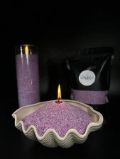 Candle Sand Candle Lavender Candle Sand Palm Wax Granulated Sand 1 Lb+ 5 Wick