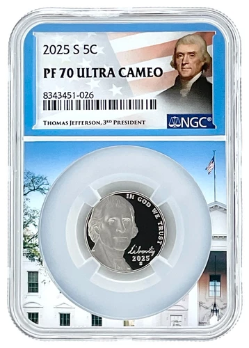 2025 S Jefferson Nickel NGC PF70 Ultra Cameo - White House Core - LIVE