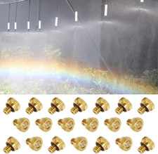 20 Pack Brass Misting Nozzles Low Pressure Atomizing Misting Sprayer for Outdoor