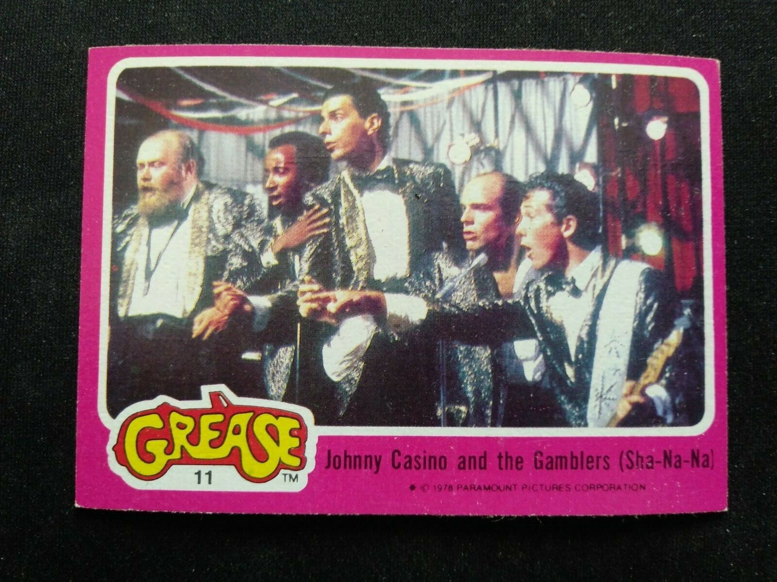 1978 Topps Grease Card 11 Johnny Casino and the Gamblers (ShaNaNa