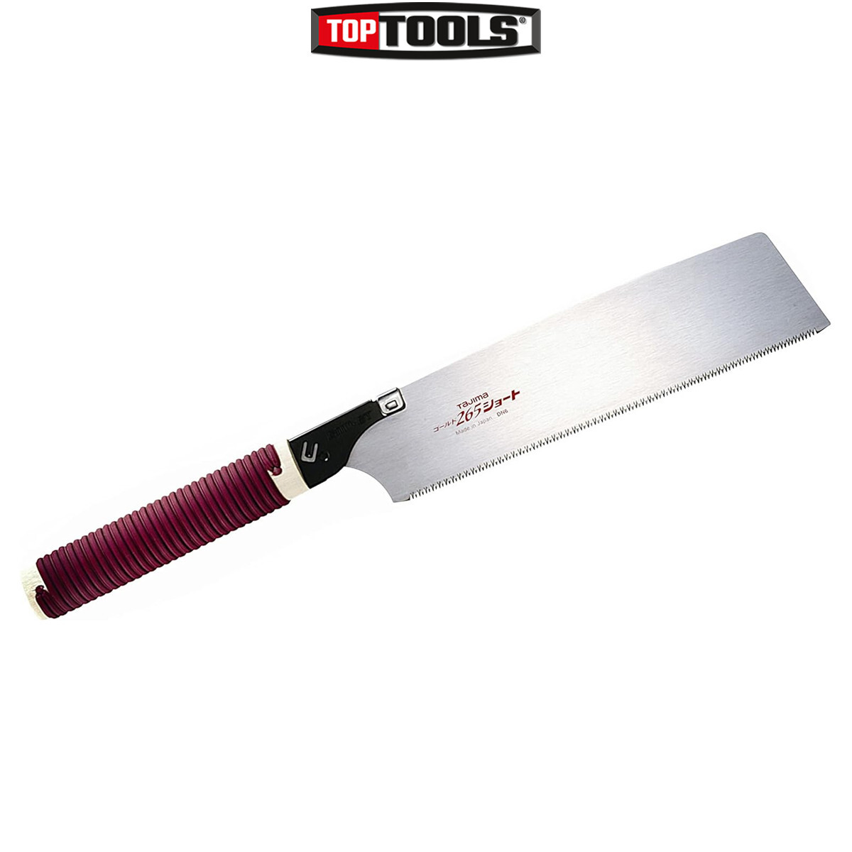 Tajima TAJPR265ST Japanese Pull Saw Traditional Short Rattan Straight Handle
