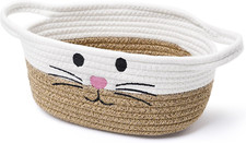 Small Woven Baskets for Organizing with Handle Cute Cotton Basket for Nursery Gi