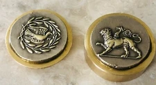 Ancient Greek Replica Coin Pill Box Lion Peace Dove Greece Exclusive Vintage
