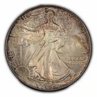 1986 1 oz American Silver Eagle - BU - Colorful Toning -  SKU-E1502