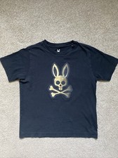 Boys Psycho Bunny Size M 10/12 Black Short Sleeve T-shirt