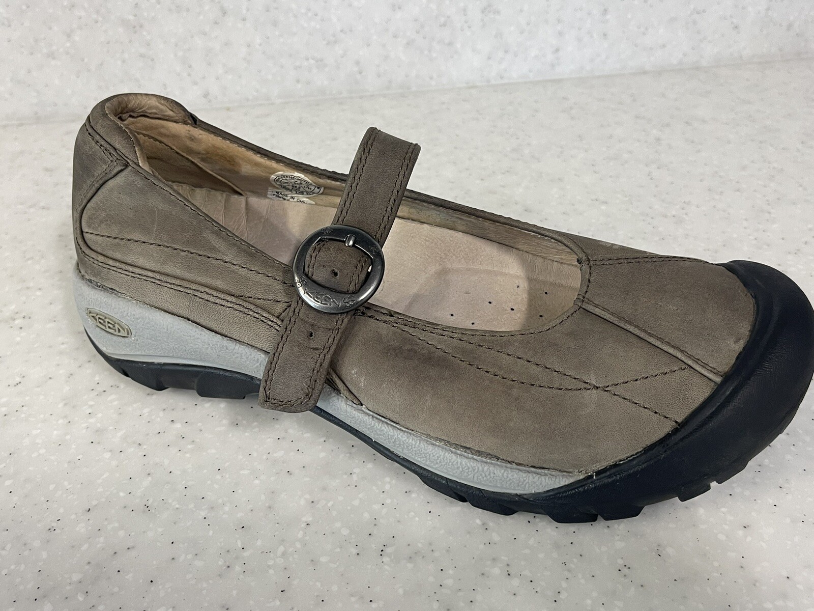 KEEN Sandali da trekking sportivi impermeabili da donna taglia 7 5 cinturini marroni in pelle outdoor