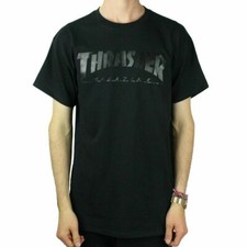Thrasher Magazine SKATE MAG BLACKOUT LOGO Skateboard T Shirt BLACK