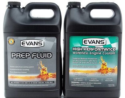 Evans Waterless Coolant Kit EC53001 & Prep Fluid EC42001 (1 Gallon of Each) USA