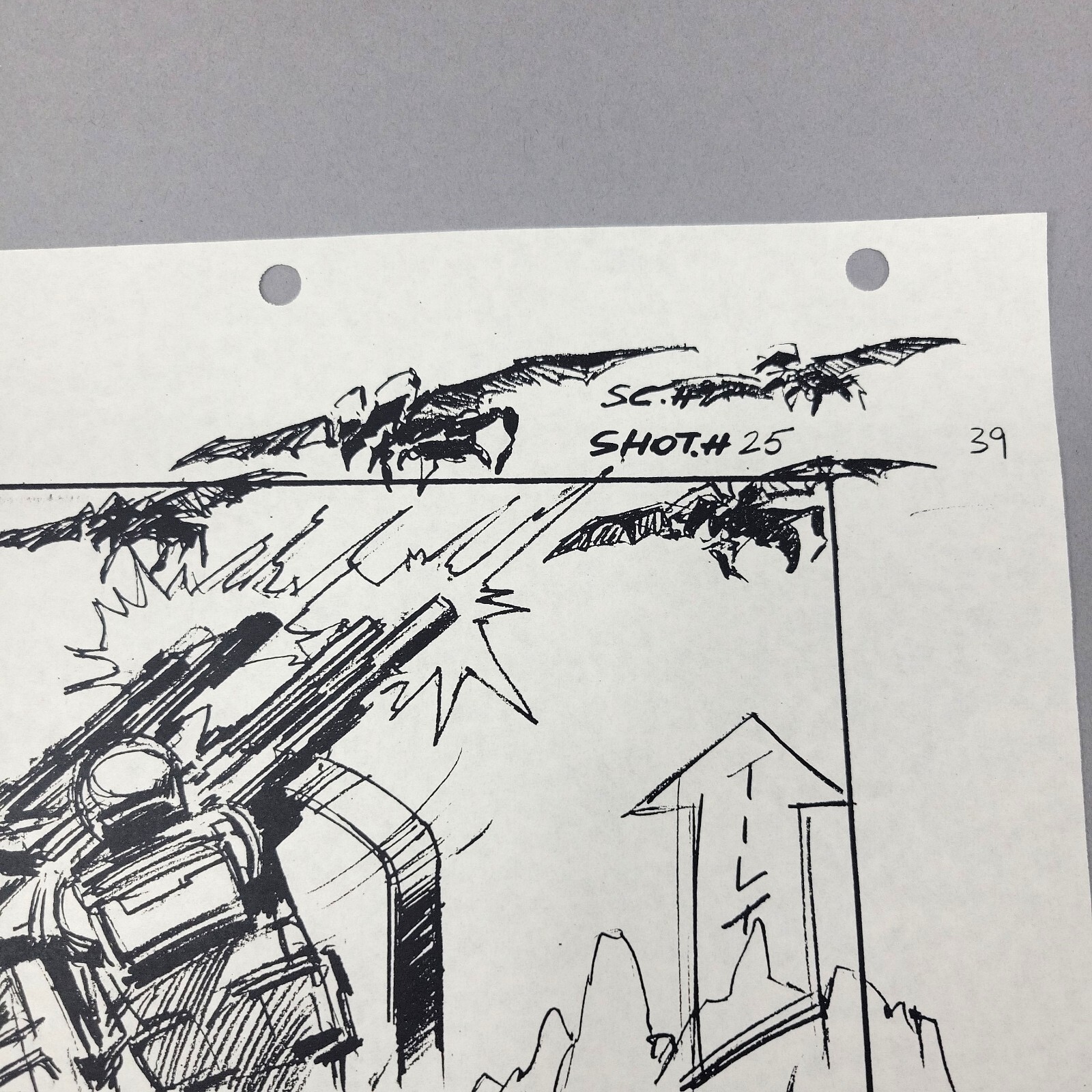 Image 8 of Starship Troopers - Production Used Storyboard, Soldiers Fire on Bugs, COA Prop