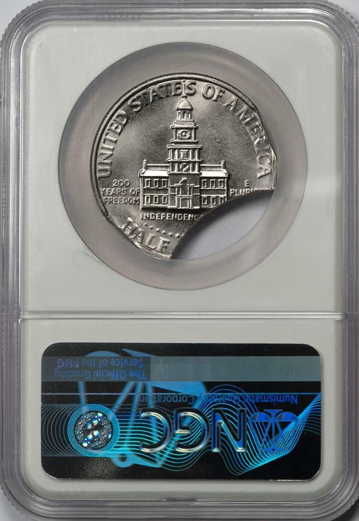 1976 NGC MS64 Triple 22% Clips Bicentennial Half Dollar Mint Error