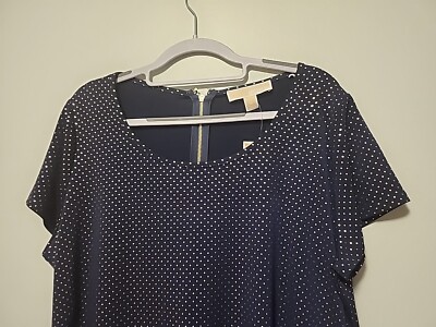 michael kors metallic dot dress Michael Michael Kors Black Metallic Polka Dot Print Dress Fit&Flare Size 1X