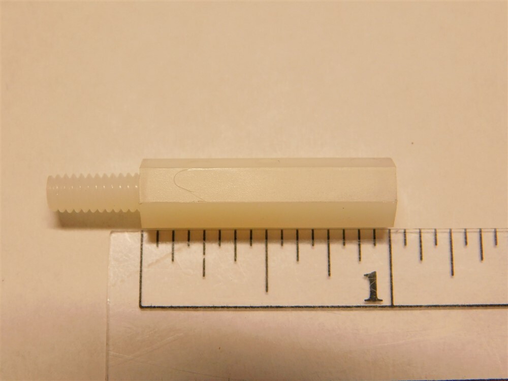 10 Abbatron / HH Smith 4395 Nylon Male/Female 8-32 x 1" x 1/4" Hex Standoffs