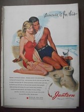 VTG 1946 Original Magazine Ad Print Jantzen Swim Suit Summer is For This Beach