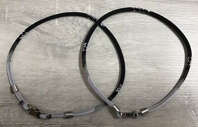 (LOT OF 2) Phiten X50 Titanium Necklace Black & Gray 19'' - NEW