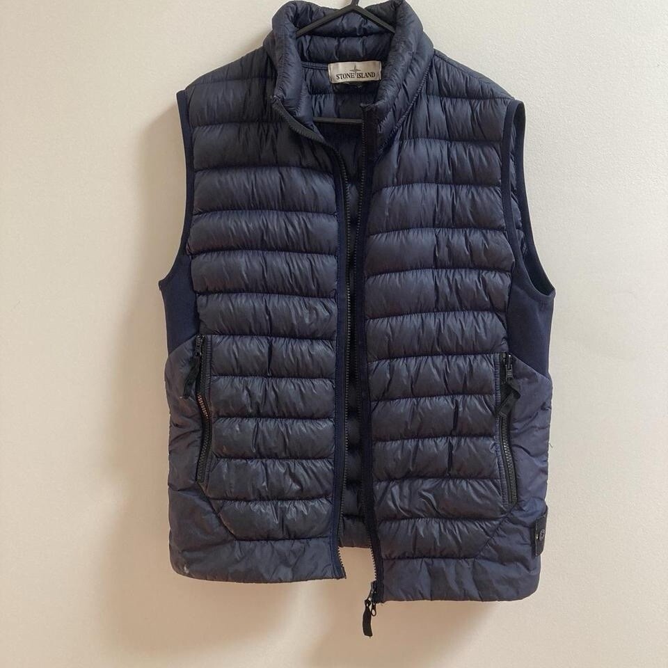 Blue Stone Stone Island Micro Yarn Down Gilet Stone Island Junior