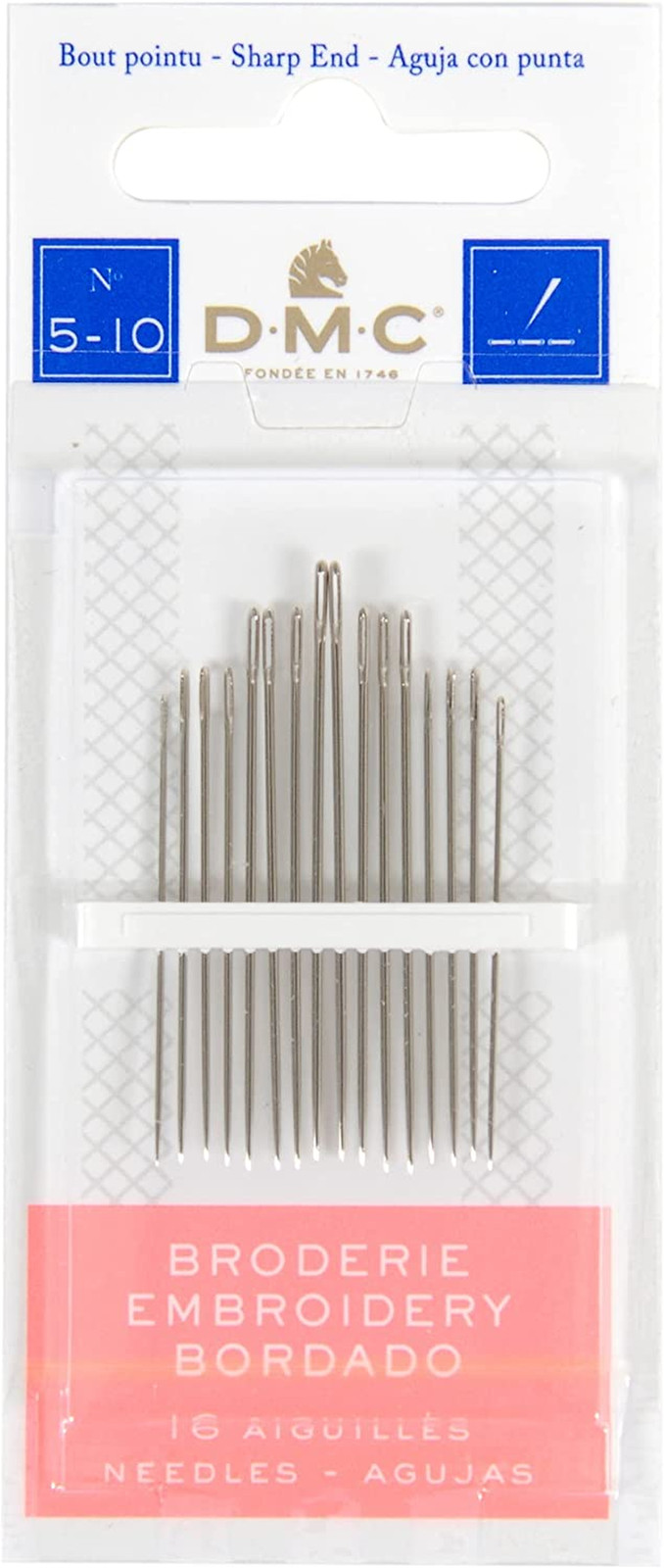 Embroidery Hand Needles Size 5/10 15 Pack 1765-5/10 (12-Pack)