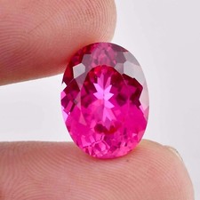 14 x 11 MM Ceylon Pink Sapphire 12.65 Ct Natural Flawless Gemstone GITCertified