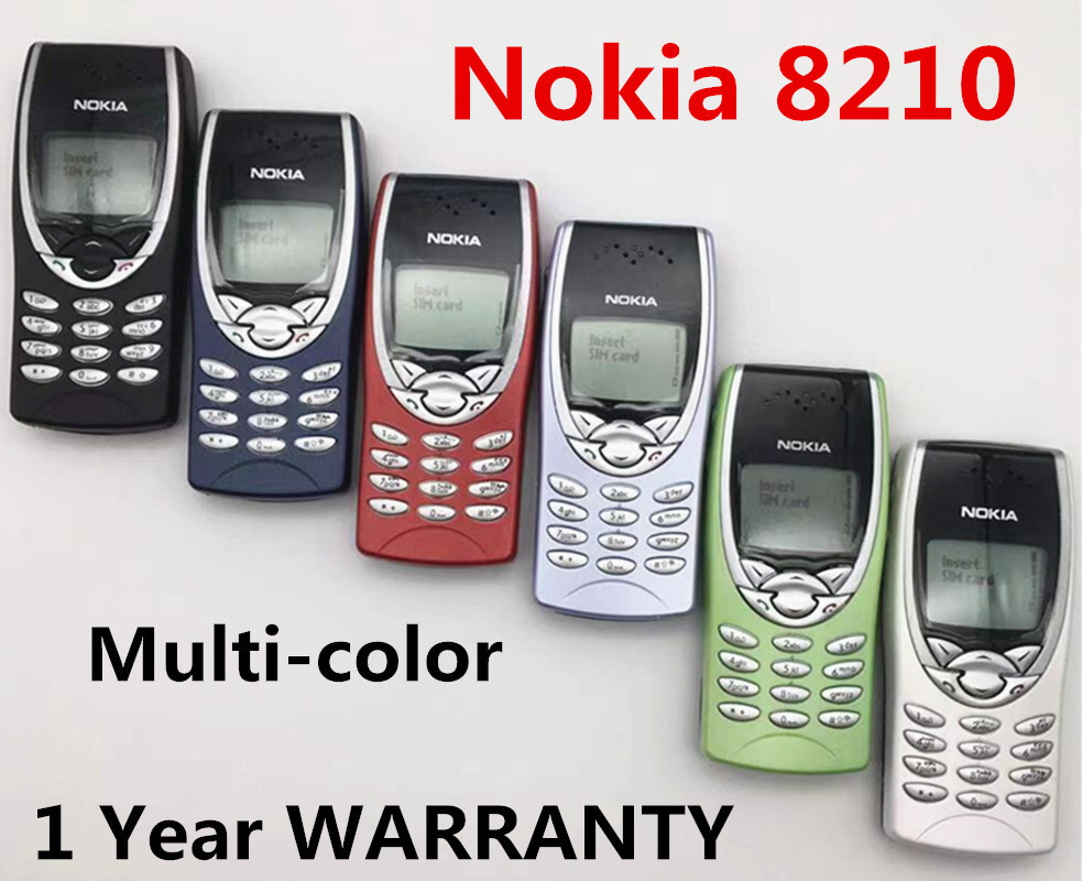 Original Nokia 8210 Unlocked Mobile Phone 2G GSM 900/1800 + 1 Year