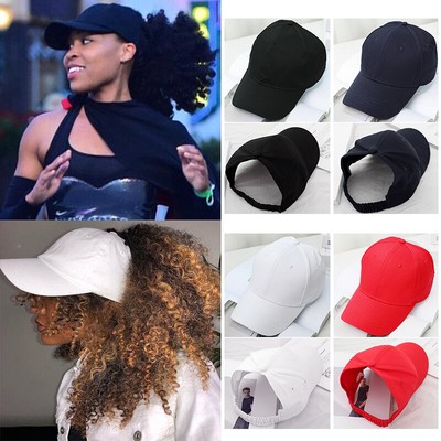 Backless Ponytail Hat For Curly Natural Hair Baseball Cap For Hair