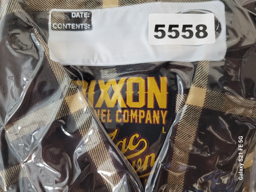 Dixxon Zac Brown Flannel Shirt Mens L Brown/Tan Plaid Flap Pockets Button Up - Picture 14 of 14