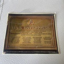 USS Enterprise 2016 Loot Crate Name Plate New Sticker Gold Thick Plackard