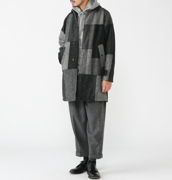 ジャケット・アウター BEAMS PLUS Bal Collar Coat Harris Tweed Beams Plus Bal Collar Coat Harris Tweed Patchwork