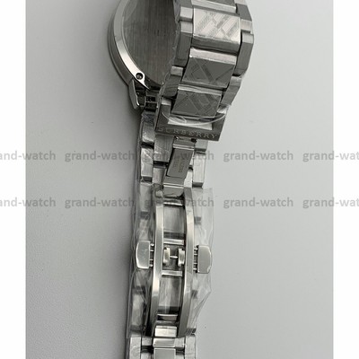New Burberry BU9037 Silver Bracelet Check Stamped Dial Casual Unisex Watch  | eBay
